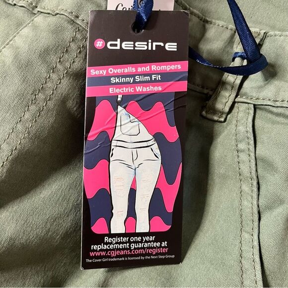 Cover Girl Women's Green Skinny Slim Fit Overall Jeans Size 13/14 New with Tags - Picture 7 of 12